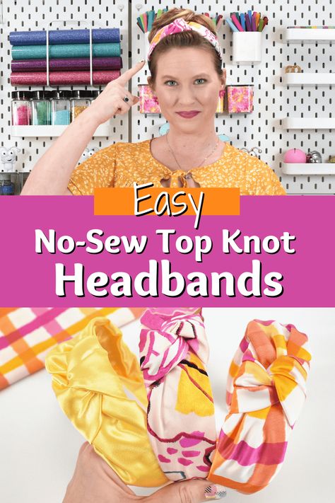 Easy Diy Top, Fabric Headbands Diy, Free Headband Patterns, Knotted Headband Tutorial, Knotted Headband Diy, Homemade Headbands, Top Knot Tutorial, Hair Bands Diy, Sewing Headbands