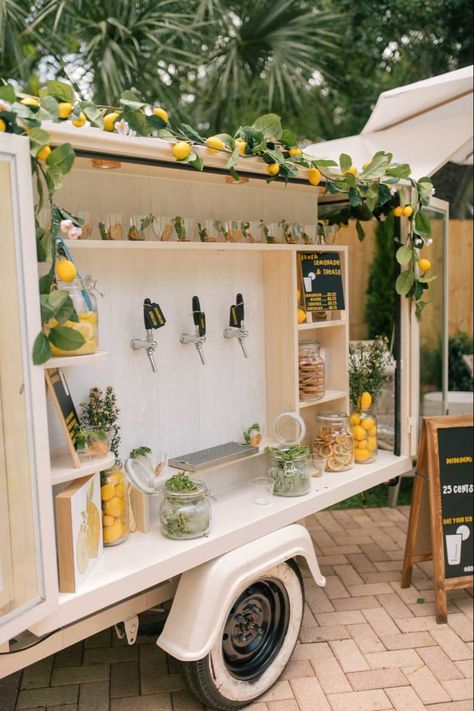 Lemonade Wedding Bar, Fancy Lemonade Stand, Lemonade Wedding, Tap Truck, Beer Cart, Juice Stand, Mobile Bar Cart, Prosecco Van, Successful Small Business