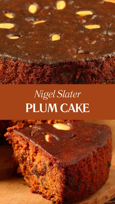 Nigel Slater Plum Cake Easy Plum Pudding, Plum Cheesecake, Christmas Plum Cake Recipe, Dundee Cake Recipe, Baking Recipes Uk, Plum Cake Recipe, Plum Cakes, Cake Varieties, Plum Recipes