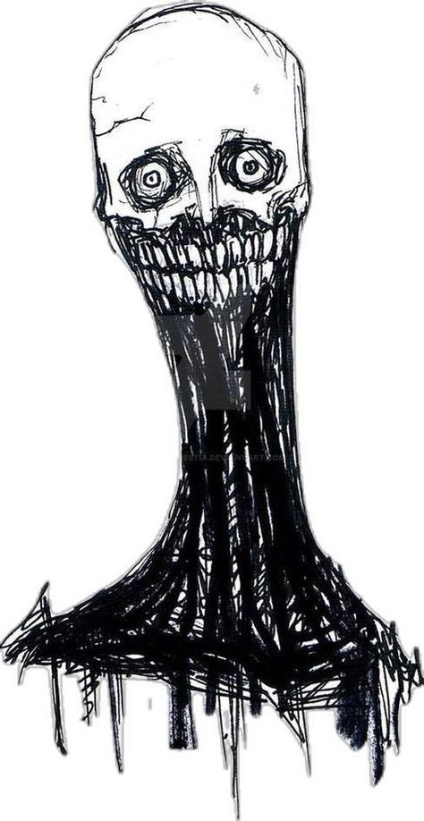 Scary Face Reference Drawing, Horror Anime Sketch, Scary Black And White Drawings, Unsettling Drawing Ideas, Creepy Skeleton Drawing, Creepy Creature Drawing, Scary Zombie Art, Scary Line Art, Rotting Corpse Art