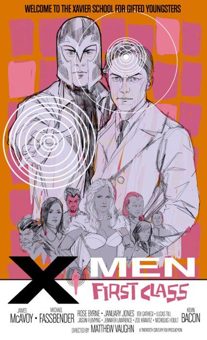 Retro X-Men First Class movie poster X-men Poster, Phil Noto, Class Poster, Wolverine Hugh Jackman, Uncanny X-men, Man Movies, Alternative Movie Posters, Film Art, Xmen