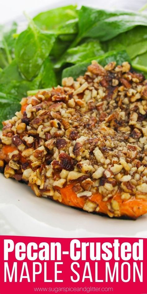 Pecan Crusted Salmon Baked, Salmon Pecan Crusted, Pecan Encrusted Salmon Recipes, Pecan Crusted Salmon Recipes, Maple Pecan Salmon Recipes, Pecan Salmon Recipes, Maple Pecan Crusted Salmon, Pecan Salmon, Salmon Crusted Recipes