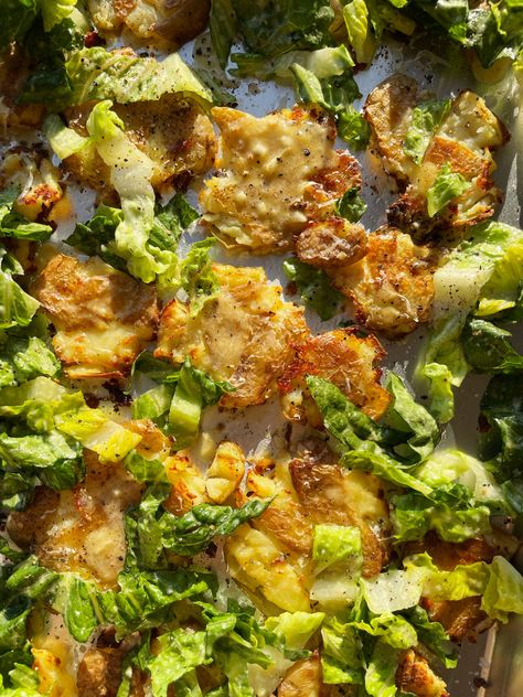 Whipped Feta, Brussel Sprout Salad, Spicy Honey, Pescatarian Recipes, Smashed Potatoes, How To Cook Potatoes, Toasted Walnuts, Caesar Salad, Latest Recipe