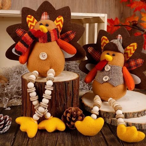 Biswing Thanksgiving Decoration Tabletop Standing Turkey Couple with Dangling Legs, 2 Pack Plush Stuffed Turkeys Shelf Sitters Figurine Gift for Autumn Fall Harvest Halloween Home Table Decorations Turkey Couple, Thanksgiving Tabletop Decor, Harvest Day, Turkey Decor, Artificial Pumpkins, Thanksgiving Centerpieces, Thanksgiving Table Decorations, Harvest Decorations, Thanksgiving Table