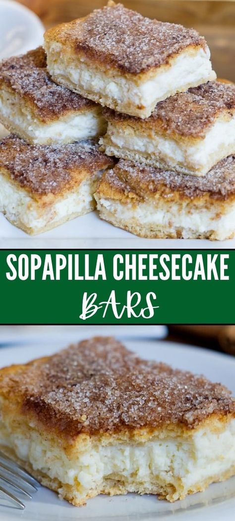 Easy Sopapilla Cheesecake Bars Sopapilla Cheesecake Pillsbury, Soppapia Cheesecake, Easy Spanish Desserts, Sopapilla Cheesecake Recipe, Easy Sopapilla Cheesecake, Churro Recipes, Spanish Dessert Recipes, Sopapilla Recipe, Pie Contest