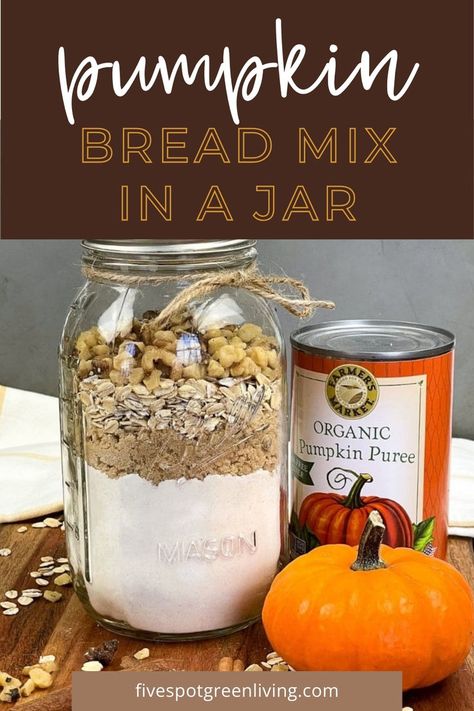 Pumpkin Bread Mix in a Jar Homemade Bread No Yeast, Bread Mix In A Jar, Bread For Bread Machine, Pumpkin Bread Mix, Bread Dutch Oven, Healthy Homemade Bread, Homemade Pumpkin Bread, Bread Gift, Bread No Yeast