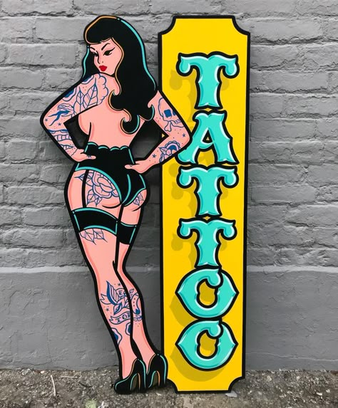 Shelf Signs, Tattoo Shop Interior, Tattoo Shop Decor, Tattoo Studio Interior, Skull Tattoo Flowers, Cowgirl Tattoos, Sign Painting Lettering, Astrology Tattoo, Beginner Tattoos