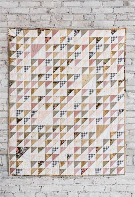 The Best Beginner Quilt, 'Better Together' by Quilters Candy Quilters Candy, Beginner Quilt, Straight Line Quilting, Start Quilting, Half Square Triangle Quilts, Half Square Triangle, Beginner Quilt Patterns, Triangle Quilt, How To Finish A Quilt