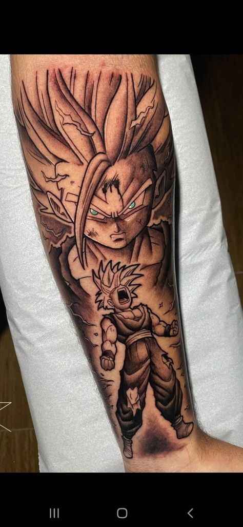 Dragon Ball Z Half Sleeve Tattoo, Dbz Sleeve Tattoo, Beast Gohan Tattoo, Half Sleeve Tattoos For Men Meaningful, Broly Tattoo Ideas, Baki Hanma Tattoo, Super Saiyan Tattoo, Gohan Tattoo Ideas, Dragon Ball Super Tattoo