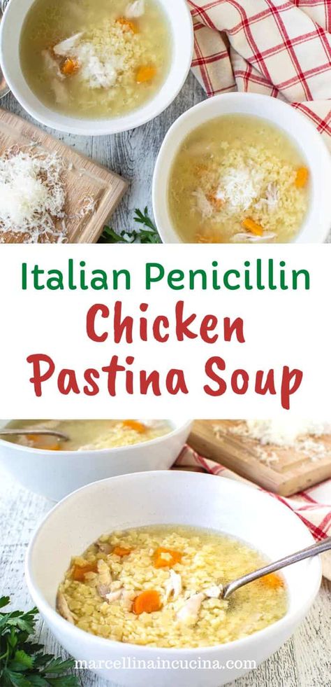 Chicken Pastina Soup Recipe, Chicken Pastina Soup, Quotes About Cooking, Chicken Pastina, Soup For Sick, Pastina Recipes, Pastina Soup, Italian Chicken Soup, Sick Food