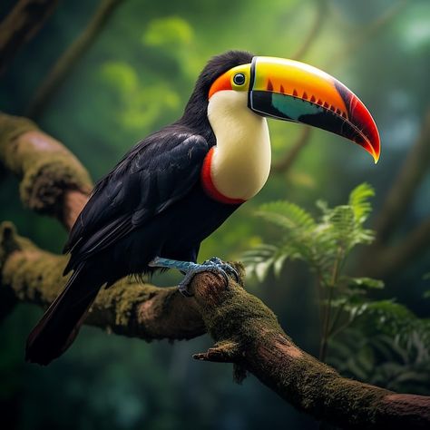 Photo toco toucan perched on a tree bran... | Premium Photo #Freepik #photo Drawing 101, Toco Toucan, Eagle Images, Business Card Maker, Flyer Maker, Poster Maker, Card Banner, Cartoon Clip Art, Tree Branch