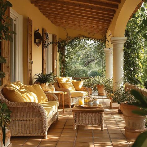 7+ Warm Colors for Porch with Yellow and Terracotta Hues • 333+ Inspiring Lifestyle Ideas Yellow And Terracotta, Inspiring Lifestyle, Plywood Panels, Brick Flooring, Lifestyle Ideas, Family Room Decorating, Yellow Accents, Garden Pool, Brutalism