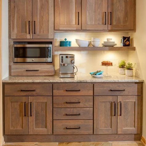 Build A Microwave Cabinet, Microwave In Cupboard Cabinets, Cubby For Microwave, Built In Countertop Microwave, Countertop Microwave In Cabinet, Where To Hide Microwave In Kitchen, Microwave Cubby Ideas, Built In Microwave Ideas, Microwave Built In Cabinet