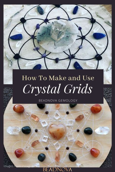 How To Make A Crystal Grid, How To Activate Crystals, Crystal Grid Template, Crystals Healing Grids, Sacred Geometric Pattern, Crystal Magick, How To Make Crystals, Crystals For Manifestation, Crystal Uses