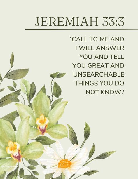 Jeremiah 33:3, Christian Verses, Bible Quotes Images, Powerful Bible Verses, Today Is The Day, Biblical Verses, Bible Verse Art, Inspirational Quotes God, Prayer Scriptures