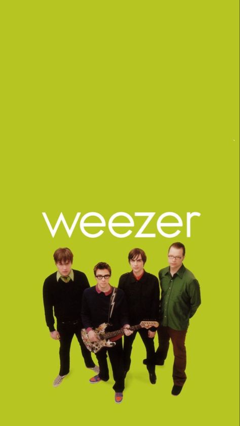 Weezer Green Album Cover, Weezer Aesthetic Wallpaper, Weezer Wallpaper Iphone, Weezer Wallpapers, Weezer Green, Album Wallpaper, Fire Wallpapers, Rock Wallpaper, One Wallpaper