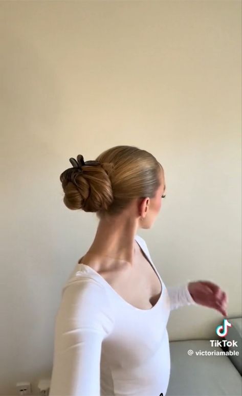 Long hair Buns For Super Long Hair, Bun For Very Long Hair, Huge Bun Hairstyles, Big Scrunchie Bun, Big Bun Hair Romantic, Huge Hair Bun, Relaxed Updo, Blonde Bun, Messy Hair Updo