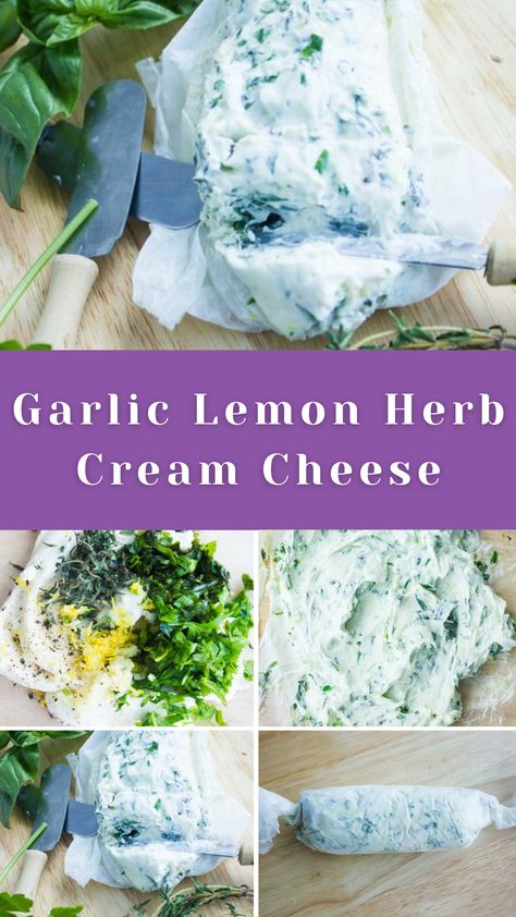 Step by step photos of making Garlic Lemon Herb Cream Cheese Herb Cream Cheese Recipe, Gluten Free Thanksgiving Side Dishes, Flavored Cream Cheese, Herb Cream Cheese, Cream Cheese Spread Recipes, Gluten Free Side Dish, Gluten Free Recipes Side Dishes, Flavored Cream Cheeses, Cheese Spread Recipes