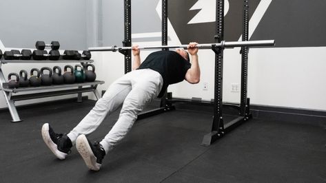 Six Benefits of Inverted Rows That'll Turn Your Workout Upside Down  | BarBend Row Variations, Inverted Row, Motivational Pics, Barbell Row, Lower Back Muscles, Latissimus Dorsi, Compound Exercises, Back Squats, Heavy Weights