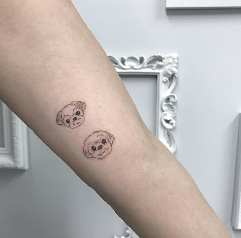 15 Pretty Tattoo Ideas For True Shih Tzu Fans | Page 2 of 6 | The Paws Cute Dogs Tattoo, Puppies Tattoo, Shin Tzu Tattoo, Dog Tattoo Ideas Shih Tzu, Dog Tattoo Shih Tzu, Shih Tzu Ears Tattoo, Two Dog Tattoo Ideas Minimalist, Shih Tzu Tattoos, Shitzu Tattoos