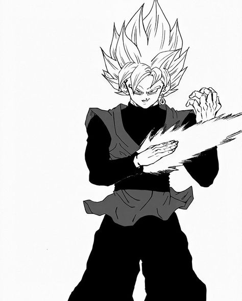 Goku Black Drawing, Fusion Zamasu, Goku Black Manga, Goku Black And Zamasu, Dragon Ball Reference, Vegito Gogeta, Black Manga, Goku Manga, Dbz Manga