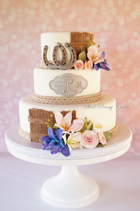 Western Cake, Western Wedding Cakes, Shoes Tutorial, Cowgirl Cakes, Round Wedding Cakes, Western Themed Wedding, Country Wedding Cakes, Cake Wrecks, Creative Wedding Cakes