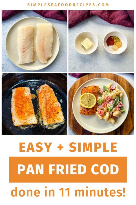 Pan fried cod. Fried Cod Fish Recipes, Fried Cod Recipes, Pan Fried Cod, Fried Cod Fish, Cod Fish Recipes, Air Fryer Recipes Snacks, Fried Cod, Cod Recipe, Easy Fish Recipes