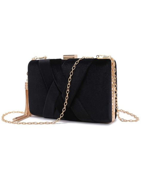 Black Clutch Wallet On Chain For Party, Formal Black Clutch With Chain, Black Clutch Evening Bag With Chain, Prom Bags, Black Clutch Bag With Gold Chain, Purse For Wedding, Modern Black Evening Bag With Gold-tone Hardware, Kore Ulzzang, Prom Purse