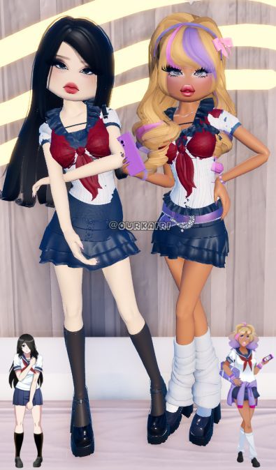 Yansim Gyaru, Yandere Dress To Impress, Yandere Simulator Dress To Impress, Gyaru Yandere Simulator, Gyaru Dti Outfit, Aquatic Outfit, Gyaru Dress To Impress, Roblox Cosplay, Gyaru Outfit