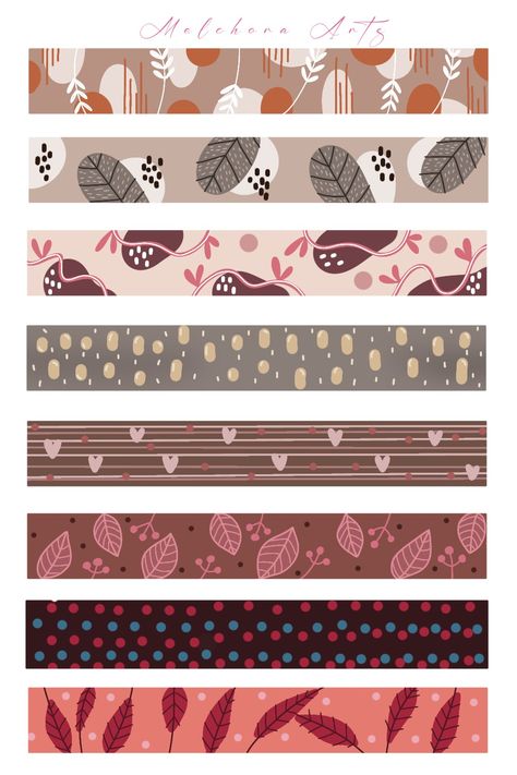 Washi Tape Designs Pattern, Aesthetic Washi Tape Design, Washi Tape Printable Aesthetic, Washi Printable, Washi Tape Printable, Washi Tape Collection, Printable Paper Patterns, Tape Sticker, Washi Tape Planner