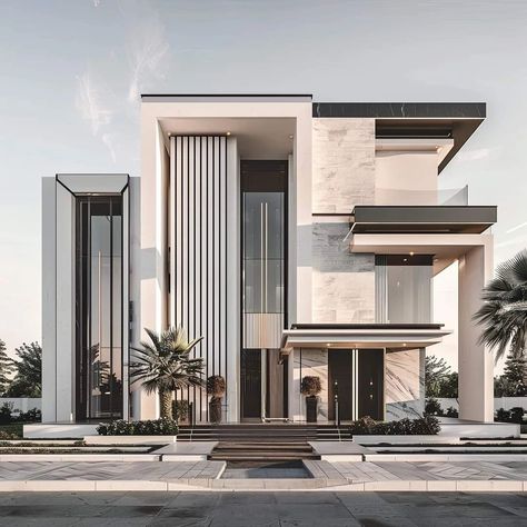 Modern Urban Design, Modern House Design One Floor, Modern Front House Design, New Modern House Design, Modern Classic House Exterior, Neoclassical Exterior, Modern Classic House, Linkedin Design, Contemporary Exterior Design