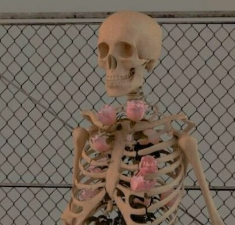 A Skeleton, Skeleton, Chain, Flowers