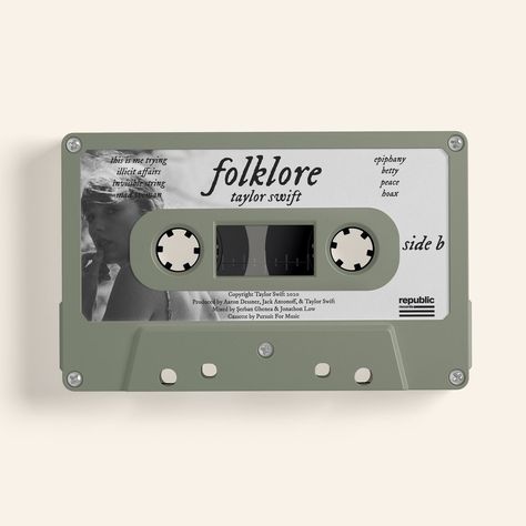 Taylor Swift Cassette, Taylor Swift Cassette Tapes, Cassette Tape Cover Template, Folklore Cassette, Olivia Rodrigo Cassette, Blank Cassette Tapes, Birthday Template, Cassette Tapes, Art Inspiration Drawing