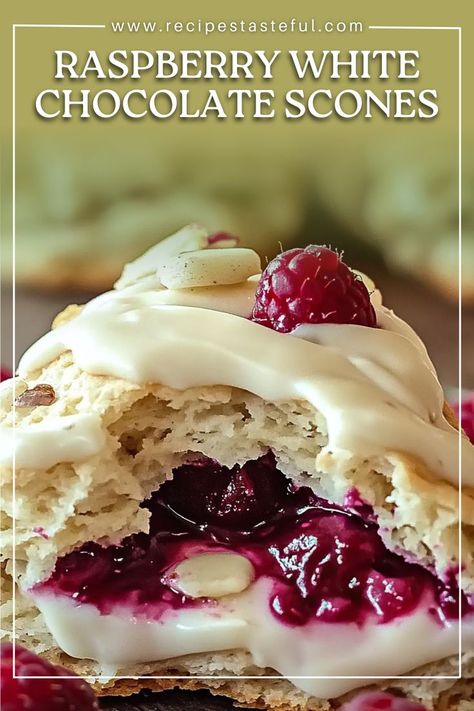 These Raspberry White Chocolate Scones are a delightful treat, blending tart raspberries with creamy white chocolate in a buttery, flaky scone. Perfect for breakfast, brunch, or a sweet afternoon snack, these scones are easy to make and sure to impress. Winter Scone Flavors, Elderberry Scones, Raspberry Scones Recipe Easy, White Chocolate Scones Recipe, Coconut Scones Recipe, Raspberry Scones Recipe, Raspberry White Chocolate Scones, Cherry Scones Recipe, Chocolate Scones Recipe