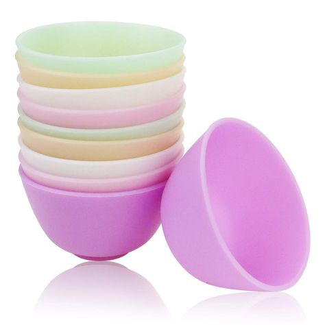 PRICES MAY VARY. Material: Made of high quality food grade silicone material,soft and flexible,durable,not easy to break,can serve for a long time Size: The silicone bowl measures 3.35"/8.5cm in diameter,1.97"/5cm in height,5 different colors: green,pink,orange,white,purple,which is convenient for you to choose different color for different purpose Easy to clean: The surface of these reusable silicone bowls is smooth and non-stick,which is easy and convenient to use and clean,just rinse the bowl Skincare Diy, Mask Bowl, Craft Resin, Facial Sponges, Baking With Honey, Silicone Bowl, Resin Acrylic, Clay Masks, Facial Mask