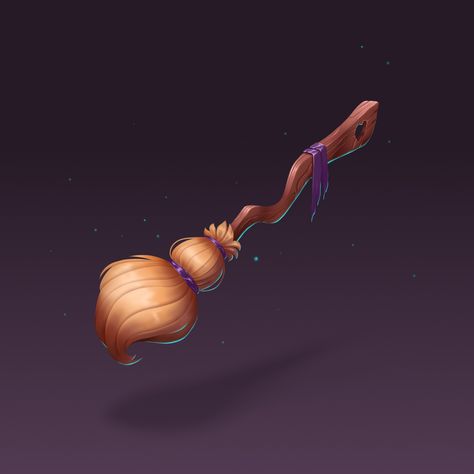 Broom Sketch, Magic Broomstick, Flying Broom Fantasy Art, Broom Illustration, Witch Broom Concept Art, Magic Broom, Game Ui, Witch, Portfolio