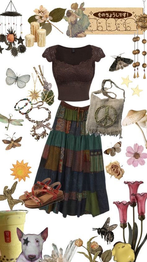 Whimsigoth Style, Wood Fairy, Outfit Inso, Earthy Outfits, Boho Style Outfits, Bohemian Aesthetic, Future Outfit, Hippie Outfits, Really Cute Outfits