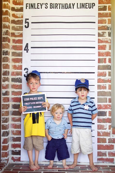 Making the Most of Your DIY Photo Props (+ Lego Police Party & Donut Party) // Hostess with the Mostess® Policeman Birthday Party, Policeman Party, Diy Photo Props, Police Themed Birthday Party, Zootopia Birthday Party, Police Theme Party, Cop Party, Police Officer Birthday, Bank Heist