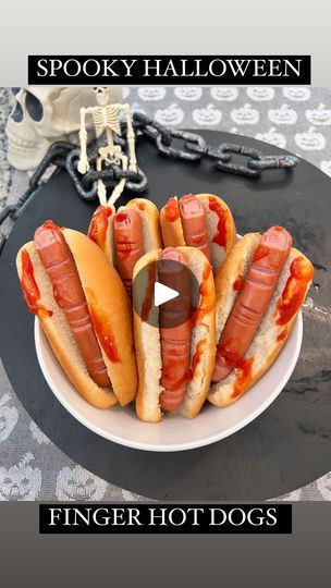 53K views · 6.8K reactions | HOT DOG FINGERS 🖤💀FUN HALLOWEEN FOOD IDEA FOR YOUR PARTY! My kids weren’t too sure if they wanted to eat them 😂 These “fingers” are so easy to make and will surely be a fun food to serve! #halloweenfood | Ryan Armendariz | Luna Lofi · Beetlejuice Theme (Beetlejuice Lofi) Halloween Hotdogs Fingers, Fall Finger Food Ideas, Finger Hotdogs, Hot Dog Fingers, Finger Hot Dogs, Fall Finger Foods, Halloween Finger, Halloween Foods, Fun Halloween Food