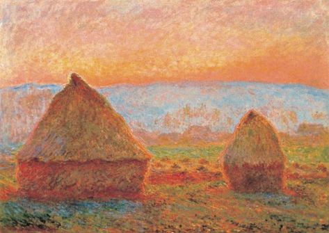 Modernism by Proxy on Instagram: “Claude Monet (1840-1926). Haystacks at Giverny in muted sunlight, 1888-1889. #claudemonet #monet #art #painting #landscape…” Monet Haystacks, French Paintings, Claude Monet, Kitsch, Van Gogh, Art History, Artist Inspiration, Les Oeuvres, History