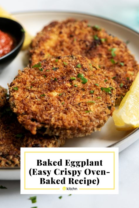 Crispy Baked Eggplant, Baked Eggplant Recipes, Fried Eggplant Recipes, Egg Butter, Crispy Eggplant, Eggplant Recipes Easy, Eggplant Recipe, Vegan Egg, Egg Plant