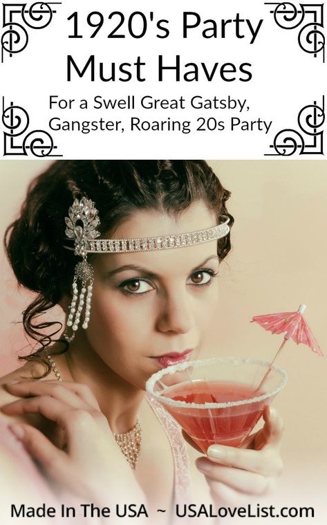 1920 Food Ideas Roaring 20s, Prohibition Party Decorations, Great Gatsby Tea Party, Roaring 1920s Party, 1920s Party Theme, Roaring 20s Birthday Party, 1920 Party, Roaring 20s Birthday, 20s Theme