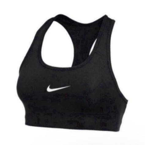 Nike Black Medium Support Non Padded Swoosh 2.0 Sports Bra Brand New With Tags Never Worn, May Show Signs Of Storage The Nike Swoosh Sports Bra Combines A Snug Fit With Sweat-Wicking Technology To Help You Feel Supported And Stay Dry During Workouts And Competition. This Product Is Made With At Least 75% Recycled Polyester Fibers. Dri-Fit Technology Moves Sweat From Your Skin To Help You Stay Dry And Comfortable. Racerback Design Lets You Move Naturally Through Your Workout Or Competition. 82% P Nike Pro Bra, Black Nike Pros, Nike Bra, Nike Set, Front Zip Sports Bra, Medium Support Sports Bra, Gray Sports Bra, Printed Sports Bra, White Sports Bra