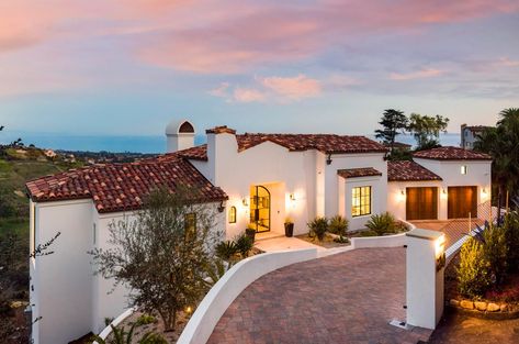 House On Hill, Hilltop Estate, Brick Driveway, Mediterranean Patio, Luxury Portfolio, Spanish Style Home, Casas Coloniales, Spanish Style Homes, Spanish Revival