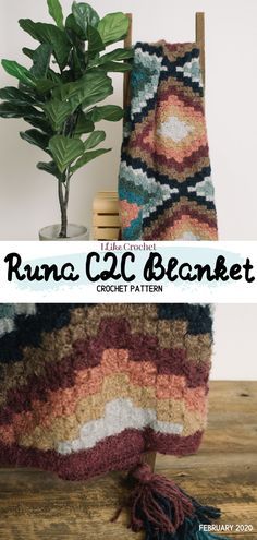 Block Stitch Blanket, Single Crochet Border, Diy Blankets, Tassel Diy, Block Stitch, Crochet C2c Pattern, C2c Blanket, Yarn Tassel, Crochet Knit Blanket