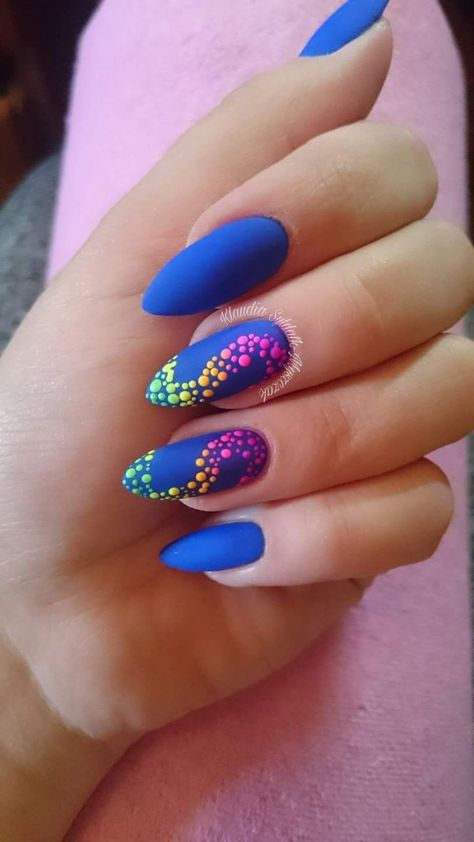 Nails Neon, Cute Acrylic Nail Designs, Her Nails, Dots Nails, Thumbnail Design, Rainbow Nails, Fancy Nails, Best Acrylic Nails, Gorgeous Nails