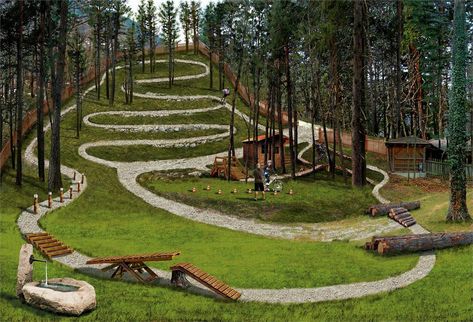 Technical training parcour for bikes Naturno • Sports Ground » Sentres Mtb Trails, Tourist Office, Mountain Bike Trails, South Tyrol, Backyard Playground, Bike Parking, Parking Design, Bike Trails, Outdoor Play