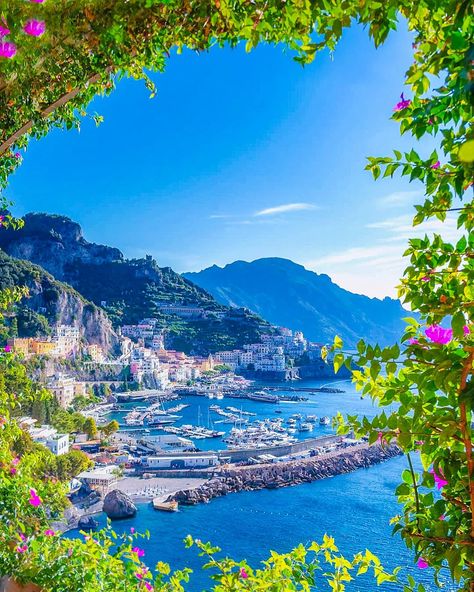 Amalfi Coast framed by... - Sorrento, Capri and Amalfi Coast Capri Italy Photography, Almafi Coast Italy, Anguilla Beaches, Carribean Travel, Coast Photography, Capri Italy, Italy Photography, Appalachian Trail, Best Resorts