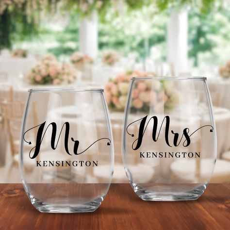 Wedding Glass Favors, Wine Glass Sayings, Personalized Glassware, Wedding Tumblers, Typography Wedding, Toasting Glasses, Affordable Wedding Invitations, Wedding Wine, Wedding Glasses