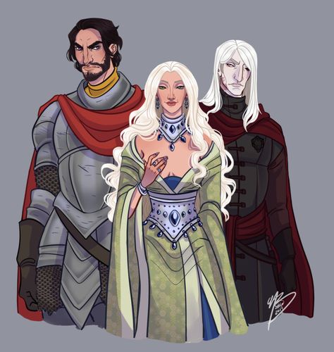 ArtStation - "The Dragon Has Three Heads", Naomi Buttelo Brynden Rivers Shiera Seastar, Shiera Seastar Aesthetic, Brynden Rivers, Shiera Seastar, Rhaegar And Lyanna, Seven Kingdoms, Fire Fans, Targaryen Art, Royal Couple